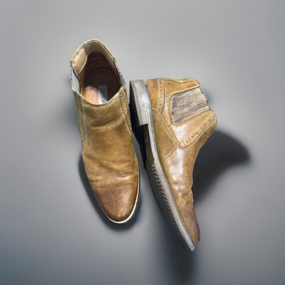 Steve Madden Men’s Size 10 Proven Style Chelsea Boot In Tan Brown Leather Shoe